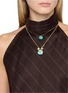 Figure View - Click To Enlarge - MARIE LAURE CHAMOREL - Sterling Silver Crystal Turquoise Pendant Necklace