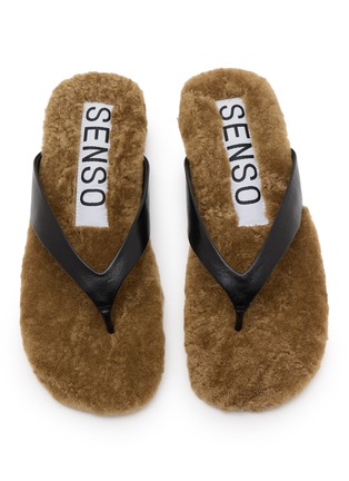 Detail View - Click To Enlarge - SENSO - Babette Shearling Thong Sandals