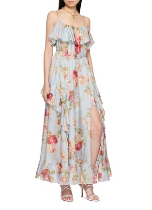 Figure View - Click To Enlarge - ZIMMERMANN - Roselight Frill Floral Silk Maxi Dress