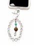 Detail View - Click To Enlarge - HEALORA - Luster White Agate Incense Bead Metal Element Phone Charm