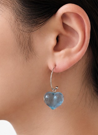 Detail View - Click To Enlarge - HEALORA - Tidal Heart Aquamarine Earrings