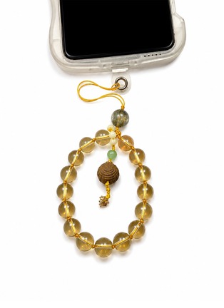 Detail View - Click To Enlarge - HEALORA - Stone Echo Citrine Earth Element Phone Charm