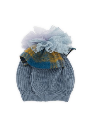 Figure View - Click To Enlarge - CA4LA - Ballon Tulle Trim Knit Beanie