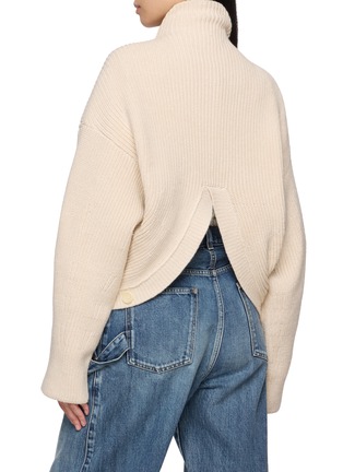 Back View - Click To Enlarge - BEAUTIFUL PEOPLE - Double End Collar Zip Up Knit Sweater