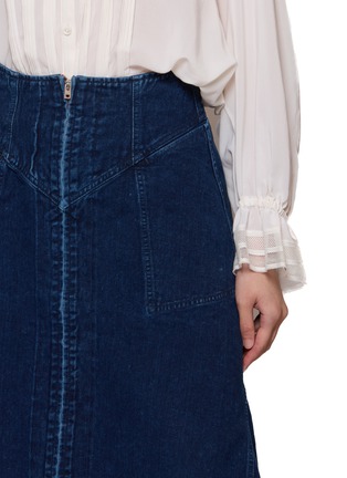  - BEAUTIFUL PEOPLE - Double End Asymmetrical Panelled Draped Hem Cotton Denim Skirt