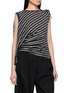 Detail View - Click To Enlarge - BEAUTIFUL PEOPLE - Miller Double Neck Striped Convertible T-Shirt
