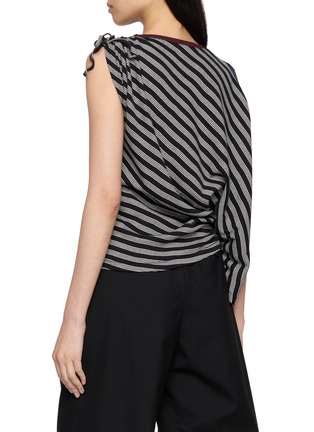 Detail View - Click To Enlarge - BEAUTIFUL PEOPLE - Miller Double Neck Striped Convertible T-Shirt