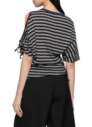 Back View - Click To Enlarge - BEAUTIFUL PEOPLE - Miller Double Neck Striped Convertible T-Shirt