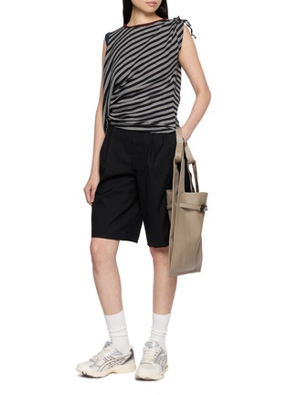 Figure View - Click To Enlarge - BEAUTIFUL PEOPLE - Miller Double Neck Striped Convertible T-Shirt