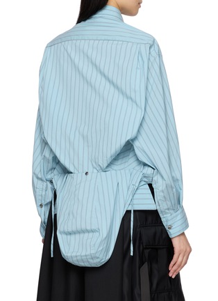 Back View - Click To Enlarge - BEAUTIFUL PEOPLE - Double End Stretch Stripe Hooded Shirt