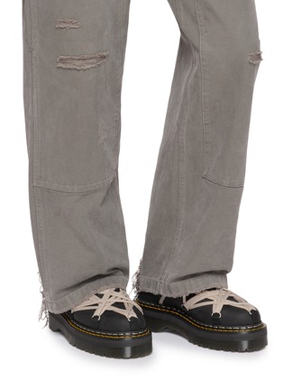 Figure View - Click To Enlarge - RICK OWENS  - X Dr. Martens Quad Sole Megalace Leather Mules