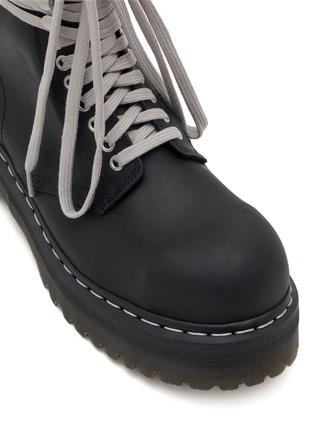 Detail View - Click To Enlarge - RICK OWENS  - X Dr. Martens Quad Sole Steel Toe Leather Boots