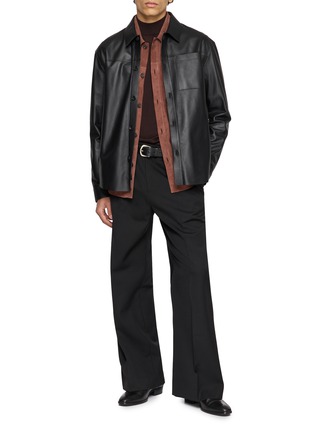 Figure View - Click To Enlarge - 1972 DESA - Patch Pocket Suede Leather Shirt Jacket