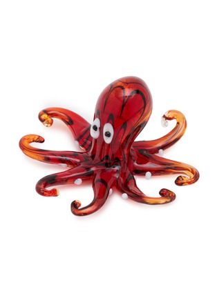 Detail View - Click To Enlarge - CASA BONITA - Small Red Octopus Glass Figurine