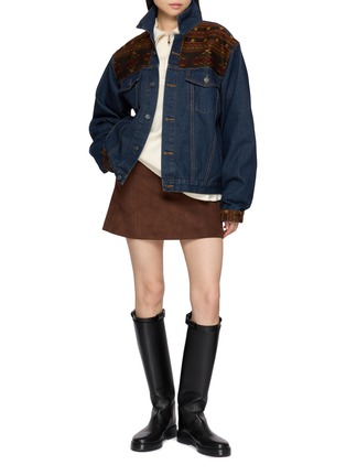 Figure View - Click To Enlarge - MAISON BADIGO - Aztec Patchwork Denim Jacket