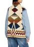 Back View - Click To Enlarge - MAISON BADIGO - Aztec Body Light Wash Denim Jacket