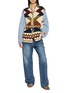 Figure View - Click To Enlarge - MAISON BADIGO - Aztec Body Light Wash Denim Jacket