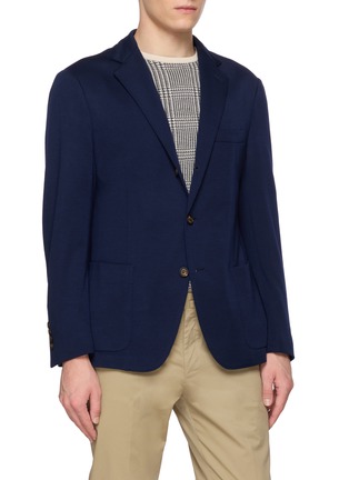 Detail View - Click To Enlarge - ELEVENTY - Detachable Bib Wool Blazer