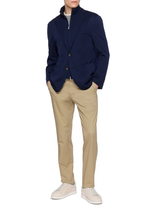 Figure View - Click To Enlarge - ELEVENTY - Detachable Bib Wool Blazer