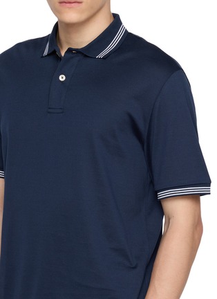  - ELEVENTY - Contrast-Trim Cotton Polo Shirt