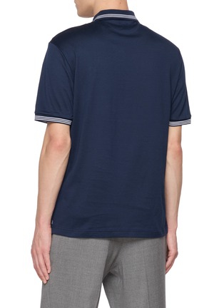 Back View - Click To Enlarge - ELEVENTY - Contrast-Trim Cotton Polo Shirt