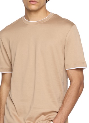  - ELEVENTY - Contrast Trim Cotton T-Shirt