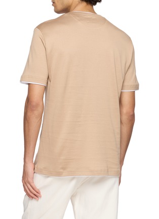 Back View - Click To Enlarge - ELEVENTY - Contrast Trim Cotton T-Shirt