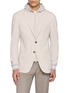 ELEVENTY Detachable Hooded Bib Jersey Sleeve Cotton Blazer