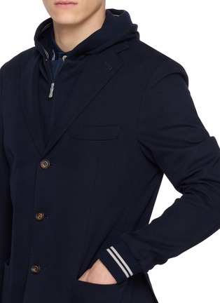  - ELEVENTY - Detachable Hooded Bib Cotton Blazer
