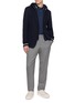 Figure View - Click To Enlarge - ELEVENTY - Detachable Hooded Bib Cotton Blazer