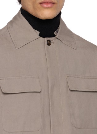 Detail View - Click To Enlarge - ELEVENTY - Detachable Hood Shirt Jacket