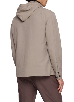 Back View - Click To Enlarge - ELEVENTY - Detachable Hood Shirt Jacket