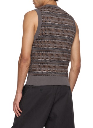 Back View - Click To Enlarge - LEMAIRE - Jacquard V-Neck Knit Vest