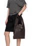 Front View - Click To Enlarge - BEAUTIFUL PEOPLE - Large Bandage Handle Shrink Leather Market Bag