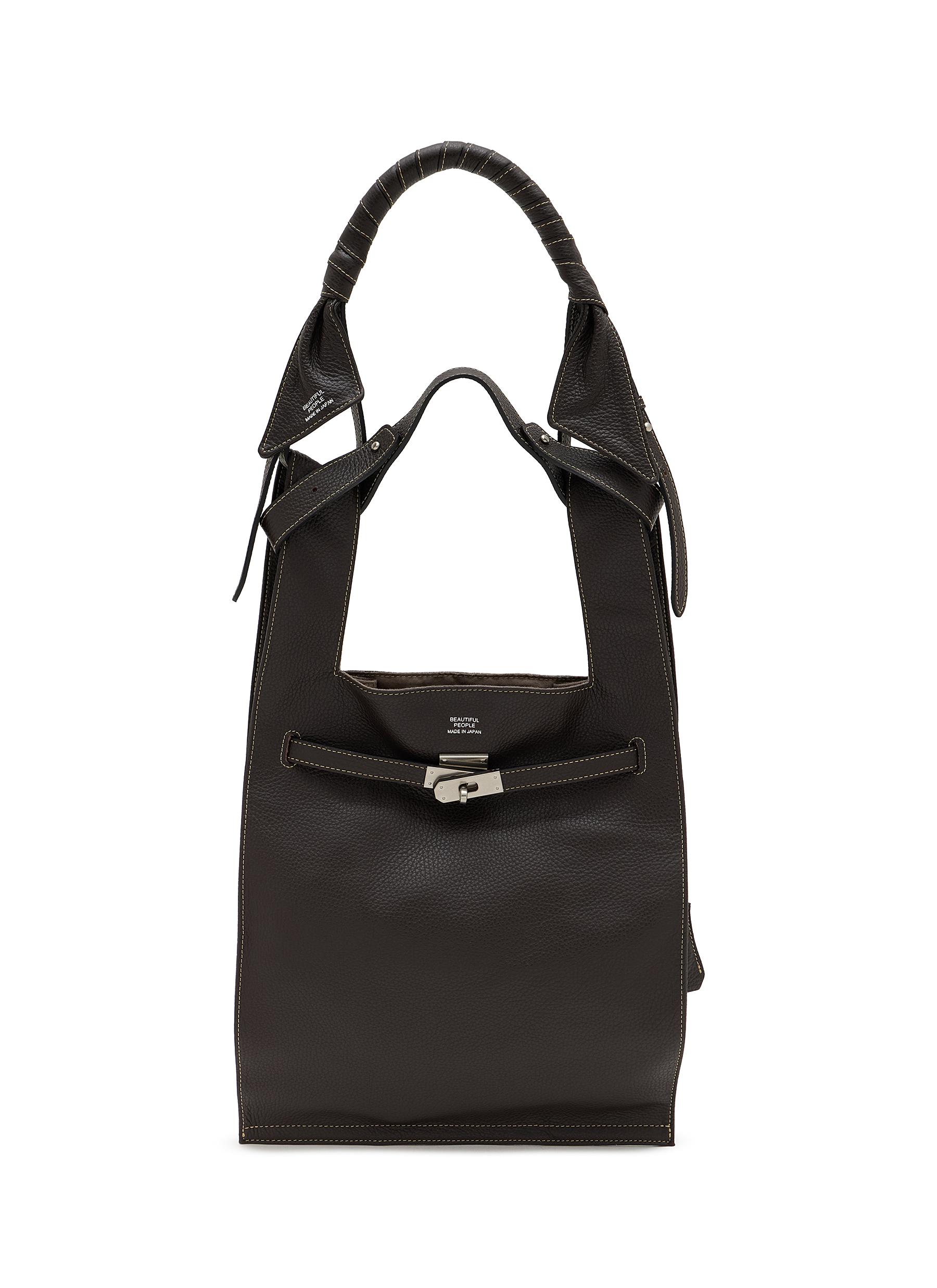 BEAUTIFUL PEOPLE | Large Bandage Handle Shrink Leather Market Bag 