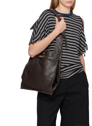 Figure View - Click To Enlarge - BEAUTIFUL PEOPLE - Large Bandage Handle Shrink Leather Market Bag