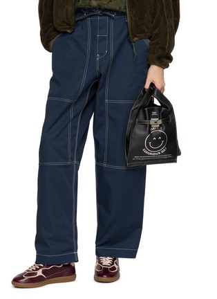 Front View - Click To Enlarge - BEAUTIFUL PEOPLE - Printed Shrink Leather Market Shoulder Bag