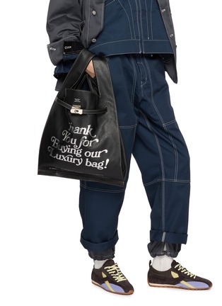Figure View - Click To Enlarge - BEAUTIFUL PEOPLE - XL Printed Shrink Leather Market Bag