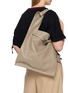 Front View - Click To Enlarge - BEAUTIFUL PEOPLE - Extra Large Bandage Handle Shrink Leather Market Bag