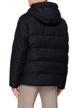 Back View - Click To Enlarge - YVES SALOMON - Mink Collar Hooded Down Jacket