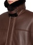  - YVES SALOMON - Beaver Fur Collar Leather Jacket