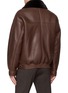 Back View - Click To Enlarge - YVES SALOMON - Beaver Fur Collar Leather Jacket