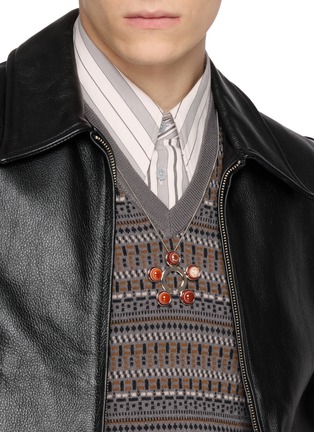 Figure View - Click To Enlarge - LEMAIRE - Agate Brass Garment Ornament Necklace