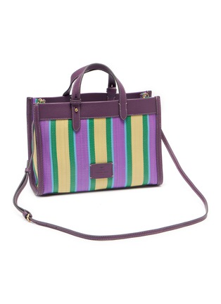 Detail View - Click To Enlarge - ANYA HINDMARCH - E/W Stripes Leather Trim Crossbody Bag