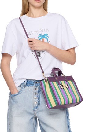 Figure View - Click To Enlarge - ANYA HINDMARCH - E/W Stripes Leather Trim Crossbody Bag