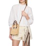 Figure View - Click To Enlarge - ANYA HINDMARCH - Mini N/S Raffia Eyes Raffia Leather Crossbody Tote Bag