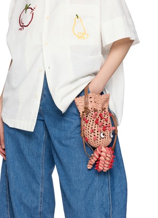 Front View - Click To Enlarge - ANYA HINDMARCH - Squid Raffia Crossbody Bag