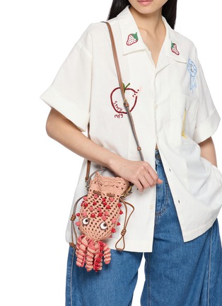 Figure View - Click To Enlarge - ANYA HINDMARCH - Squid Raffia Crossbody Bag