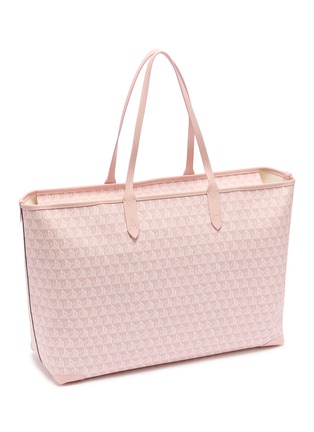 Detail View - Click To Enlarge - ANYA HINDMARCH - I Am A Plastic Bag Monogram Canvas Leather Zipped Tote Bag