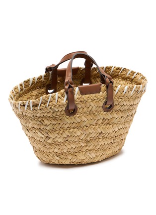 Detail View - Click To Enlarge - ANYA HINDMARCH - Small Paper Eyes Seagrass Leather Basket Bag